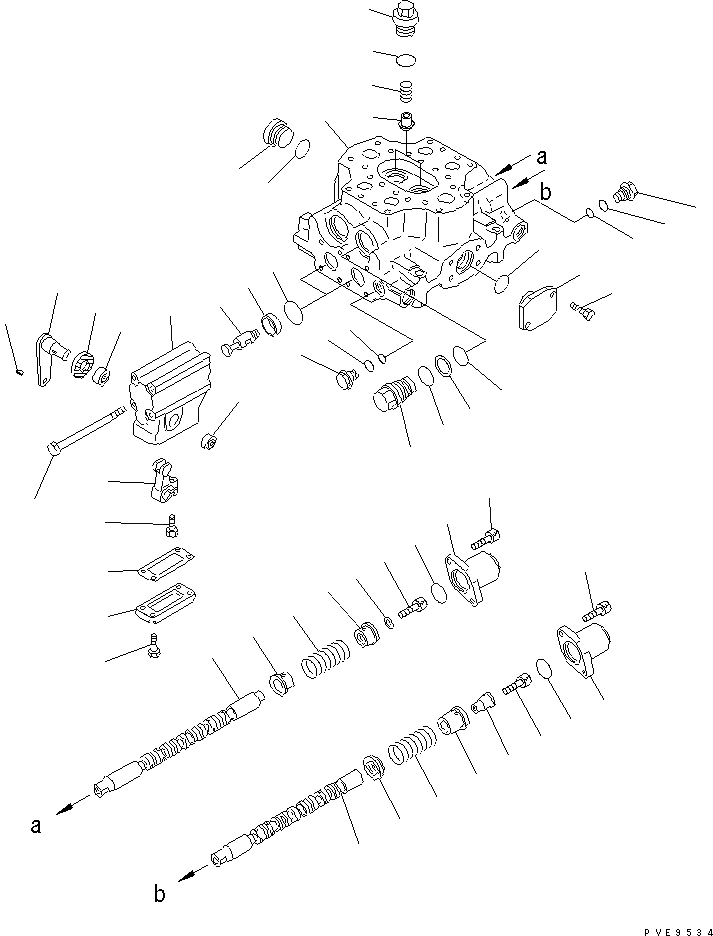 Схема запчастей Komatsu WA300L-3 - КОНТРОЛЬНЫЙ КЛАПАН (2-Х СЕЦИОНН.) (/) ОСНОВН. КОМПОНЕНТЫ И РЕМКОМПЛЕКТЫ