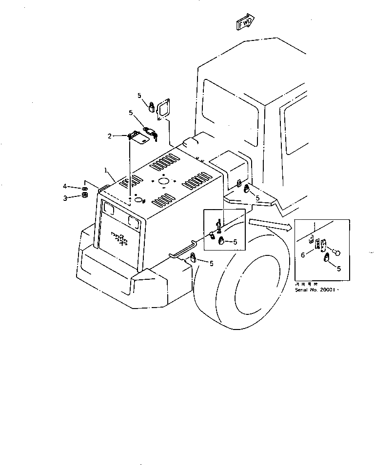 Схема запчастей Komatsu WA320-1 - ЗАЩИТА ОТ ВАНДАЛИЗМА РАМА И ЧАСТИ КОРПУСА