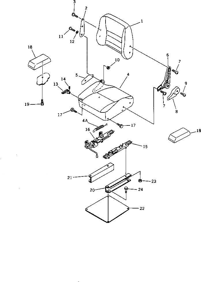 Схема запчастей Komatsu WA320-1 - СИДЕНЬЕ ОПЕРАТОРА РАМА И ЧАСТИ КОРПУСА