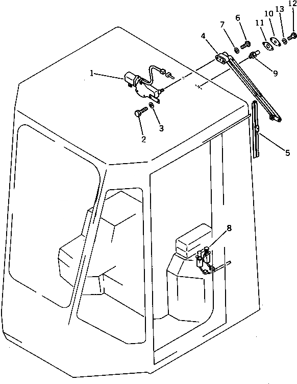 Схема запчастей Komatsu WA320-1 - ЗАДН. ДВОРНИКИ(№-) РАМА И ЧАСТИ КОРПУСА
