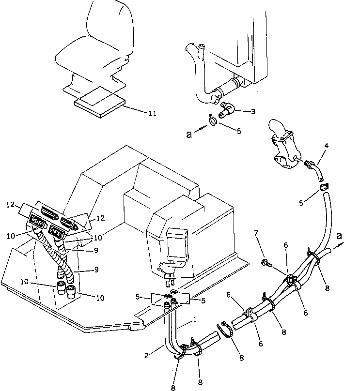 Схема запчастей Komatsu WA320-1 - ВОЗД. ОБОГРЕВАТЕЛЬ. (NIPPON DENSO) (/)(№.-) РАМА И ЧАСТИ КОРПУСА