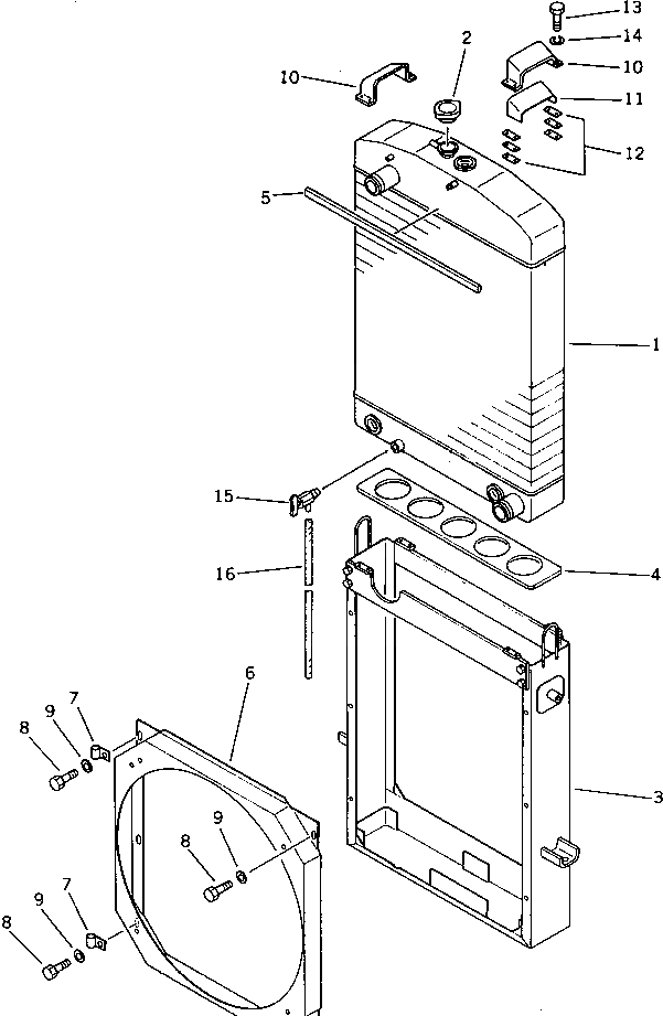Схема запчастей Komatsu WA320-1 - РАДИАТОР(№-) КОМПОНЕНТЫ ДВИГАТЕЛЯ И ЭЛЕКТРИКА