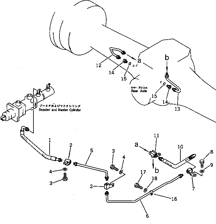 Схема запчастей Komatsu WA320-1 - ТОРМОЗ. МАСЛОПРОВОДЯЩАЯ ЛИНИЯ (/)(№-9999) ВЕДУЩ. ВАЛ¤ ДИФФЕРЕНЦ. И КОЛЕСА
