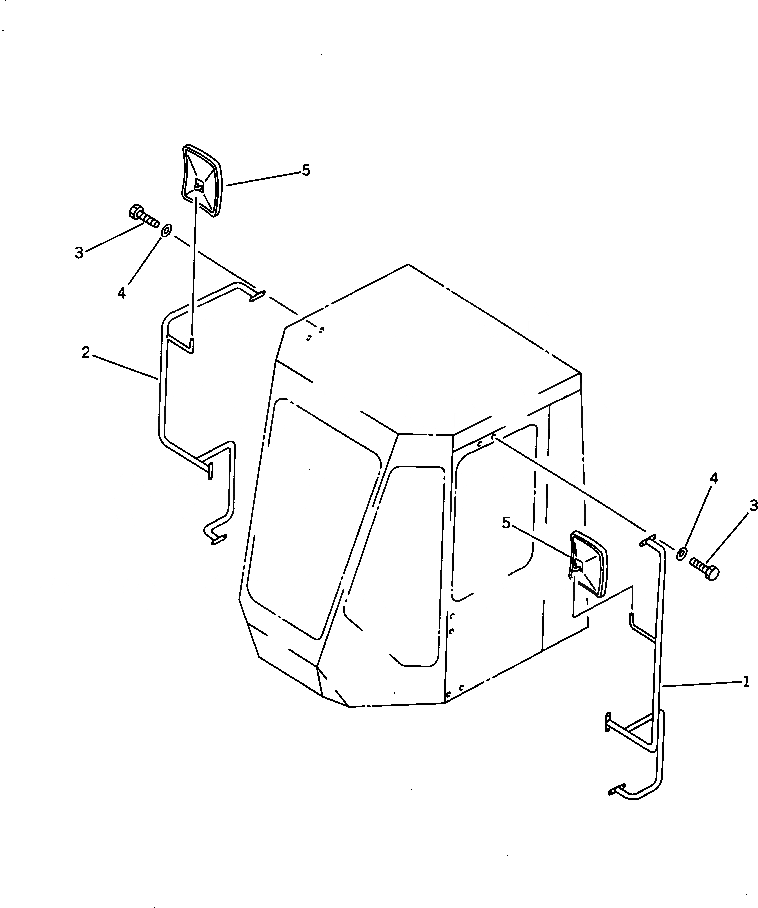 Схема запчастей Komatsu WA320-1 - ЗЕРКАЛАAND СТОЙКА (С КАБИНОЙ)(№-9999) РАМА И ЧАСТИ КОРПУСА