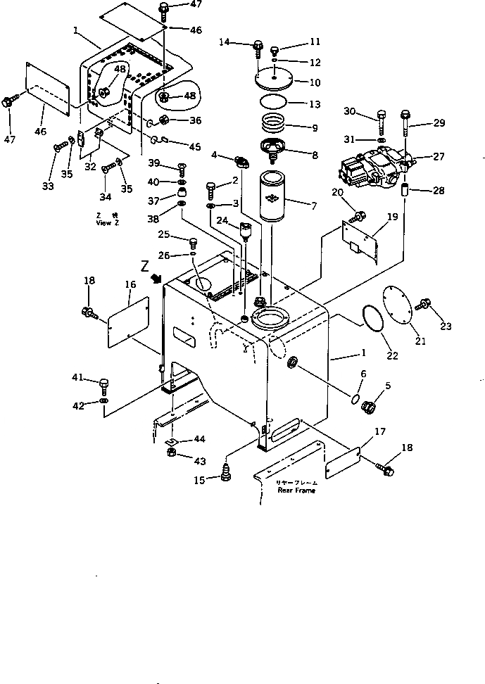 Схема запчастей Komatsu WA320-1 - ГИДР. БАК. (ШУМОПОДАВЛ. ДЛЯ EC)(№-) УПРАВЛ-Е РАБОЧИМ ОБОРУДОВАНИЕМ