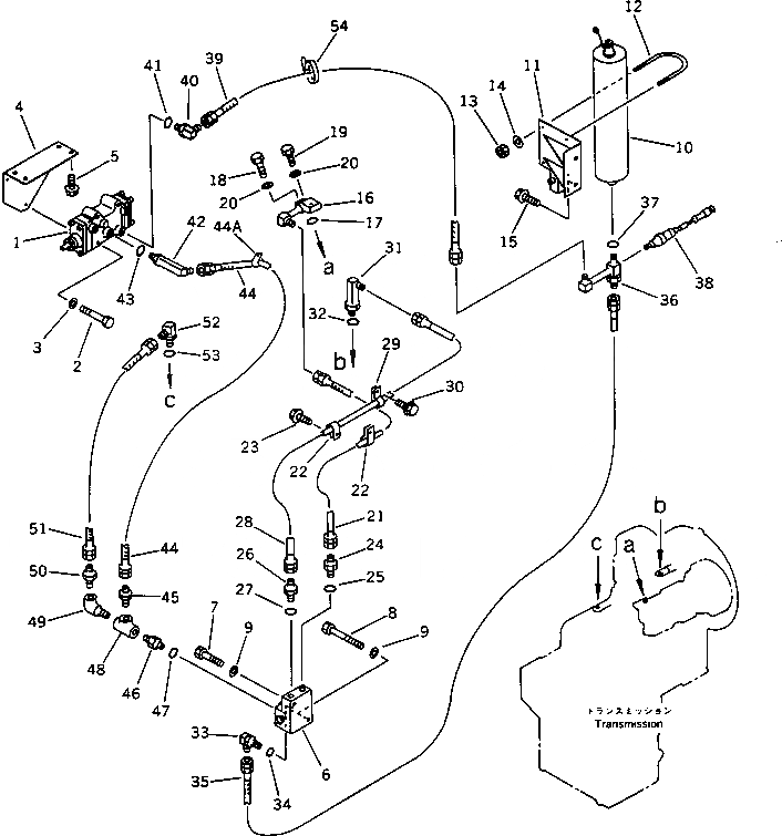 Схема запчастей Komatsu WA320-1 - ТОРМОЗ. МАСЛОПРОВОДЯЩАЯ ЛИНИЯ (/) (TBG/ABE СПЕЦ-Я.)(№-) СПЕЦ. APPLICATION ЧАСТИ