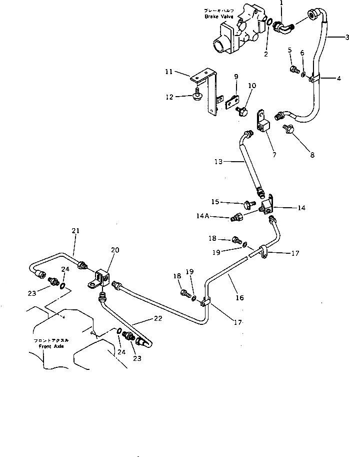 Схема запчастей Komatsu WA320-1 - ТОРМОЗ. МАСЛОПРОВОДЯЩАЯ ЛИНИЯ (/) (TBG/ABE СПЕЦ-Я.)(№-) СПЕЦ. APPLICATION ЧАСТИ
