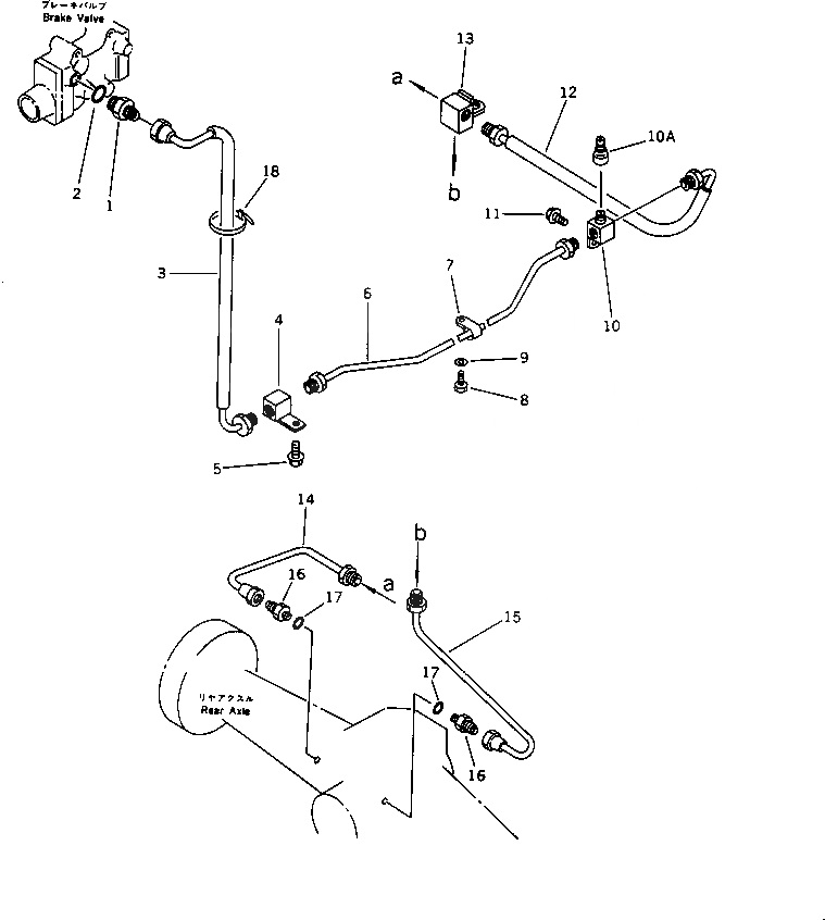 Схема запчастей Komatsu WA320-1 - ТОРМОЗ. МАСЛОПРОВОДЯЩАЯ ЛИНИЯ (/) (TBG/ABE СПЕЦ-Я.)(№-) СПЕЦ. APPLICATION ЧАСТИ