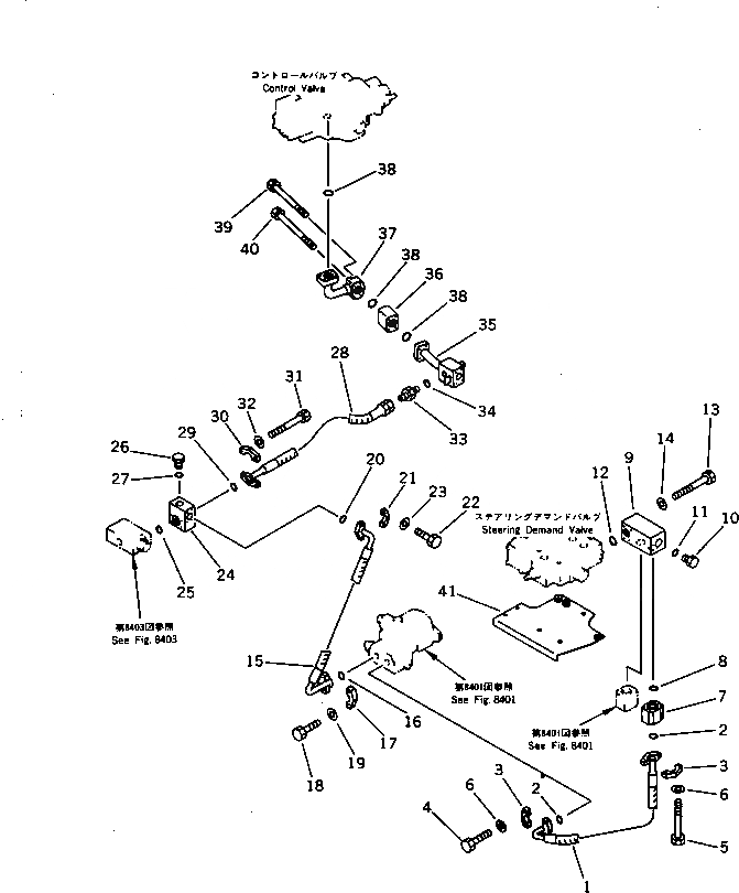 Схема запчастей Komatsu WA320-1 - ГИДРОЛИНИЯ ЭКСТРЕННОГО УПРАВЛЕНИЯ (/) (ABE СПЕЦ-Я.)(№-9999) СПЕЦ. APPLICATION ЧАСТИ