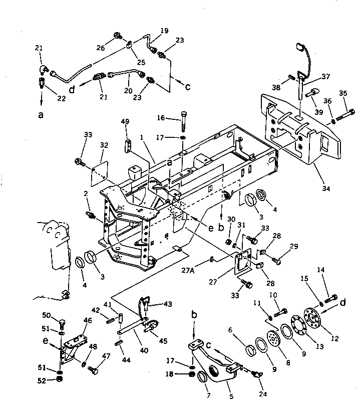 Схема запчастей Komatsu WA320-1 - ЗАДН. РАМА (TBG/ABE СПЕЦ-Я.)(№-) СПЕЦ. APPLICATION ЧАСТИ