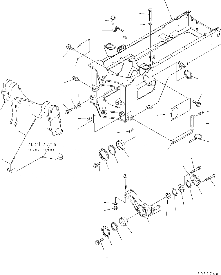 Схема запчастей Komatsu WA320-3 - ЗАДН. РАМА (МОРОЗОУСТОЙЧИВ. СПЕЦИФИКАЦИЯ.)(№-) РАМА И ЧАСТИ КОРПУСА
