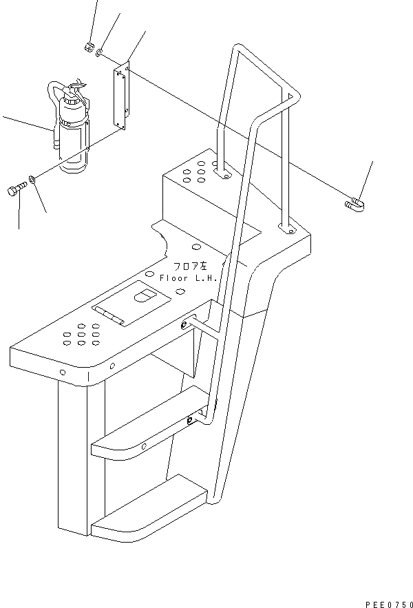 Схема запчастей Komatsu WA320-3 - ОГНЕТУШИТЕЛЬ (МОРОЗОУСТОЙЧИВ. СПЕЦИФИКАЦИЯ.)(№-) РАМА И ЧАСТИ КОРПУСА