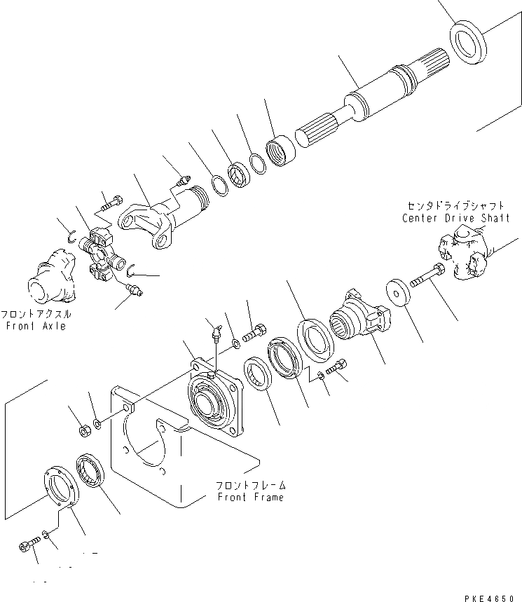 Схема запчастей Komatsu WA320-3 - ВЕДУЩ. ВАЛ (ПЕРЕДН.) СИЛОВАЯ ПЕРЕДАЧА