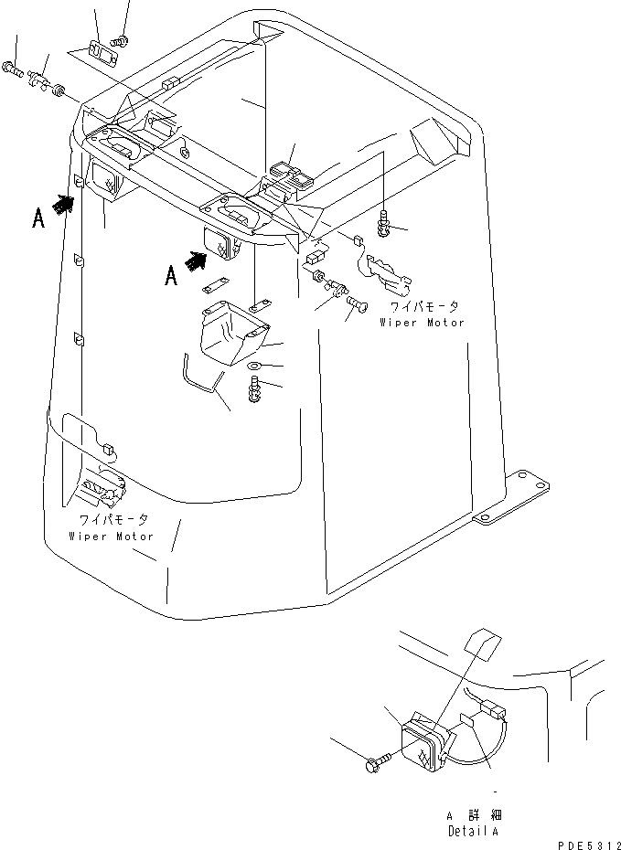 Схема запчастей Komatsu WA320-3 - КАБИНА (ЭЛЕКТРИКА)(№-999) КАБИНА ОПЕРАТОРА И СИСТЕМА УПРАВЛЕНИЯ
