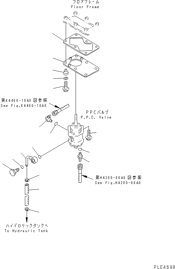 Схема запчастей Komatsu WA320-3 - ПОЛ (ЛИНИЯ КЛАПАНА PPC)(№-) КАБИНА ОПЕРАТОРА И СИСТЕМА УПРАВЛЕНИЯ