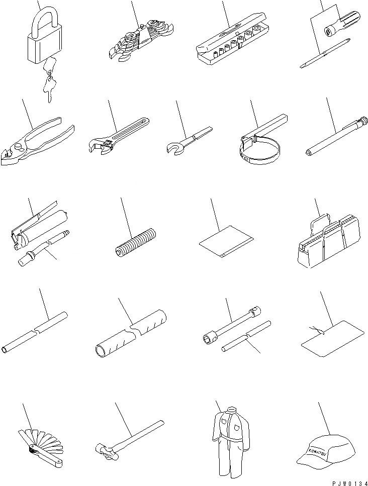 Схема запчастей Komatsu WA320-3 - ИНСТРУМЕНТ (С ПОДУШКА БЛОКИР.) АКСЕССУАРЫ И ИНСТРУМЕНТ
