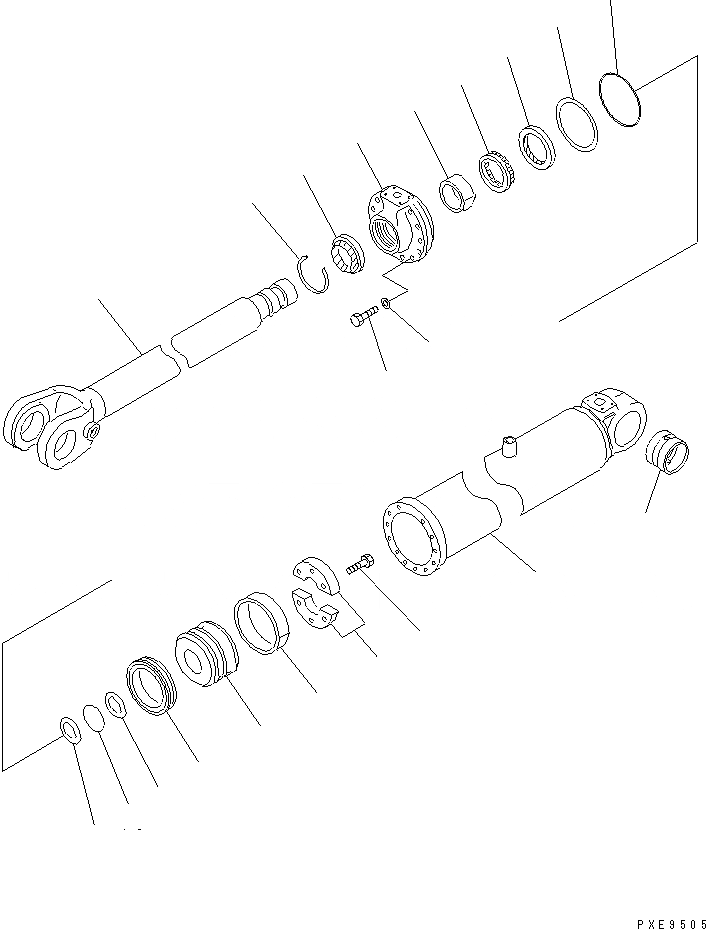 Схема запчастей Komatsu WA320-3 - ГИДРОЦИЛИНДР ПОДЪЕМА ОСНОВН. КОМПОНЕНТЫ И РЕМКОМПЛЕКТЫ