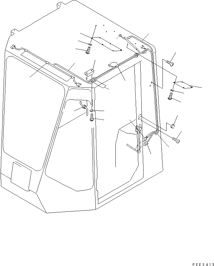 Схема запчастей Komatsu WA320-3 - КАБИНА (ЭЛЕКТРИКА) КАБИНА ОПЕРАТОРА И СИСТЕМА УПРАВЛЕНИЯ