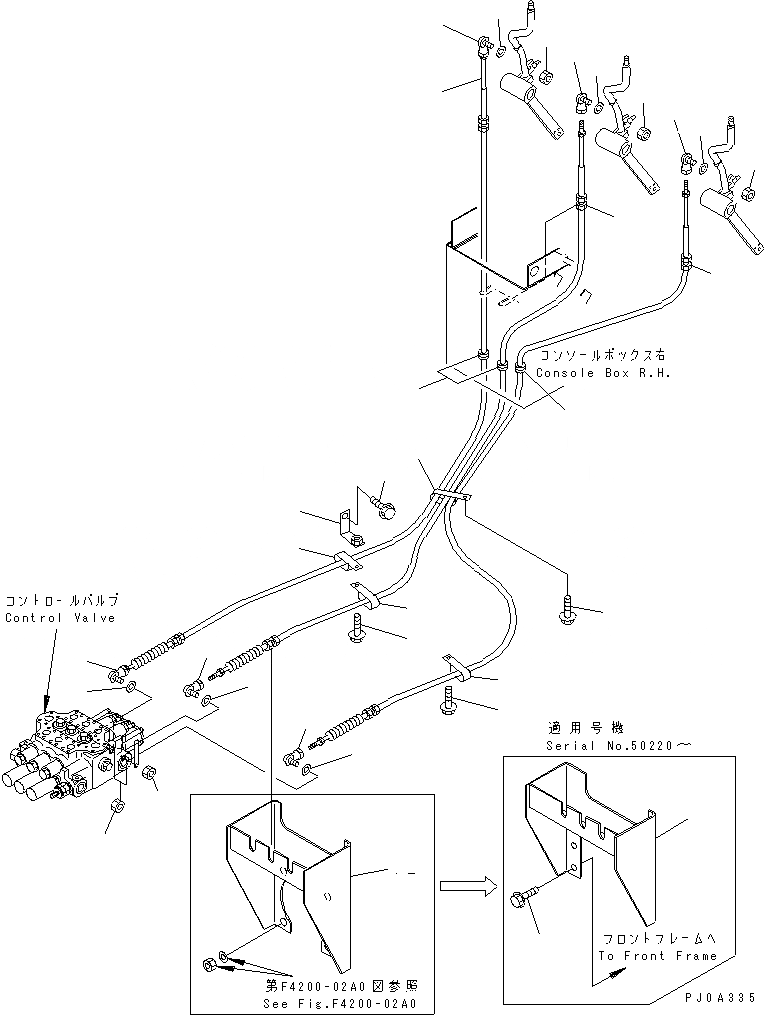 Схема запчастей Komatsu WA320-3 - УПРАВЛЕНИЕ ПОГРУЗКОЙ (МЕХ-М УПРАВЛ-Я РАБОЧ. ОБОРУД-EM) (С 3-Х СЕКЦИОНН. КЛАПАН) КАБИНА ОПЕРАТОРА И СИСТЕМА УПРАВЛЕНИЯ