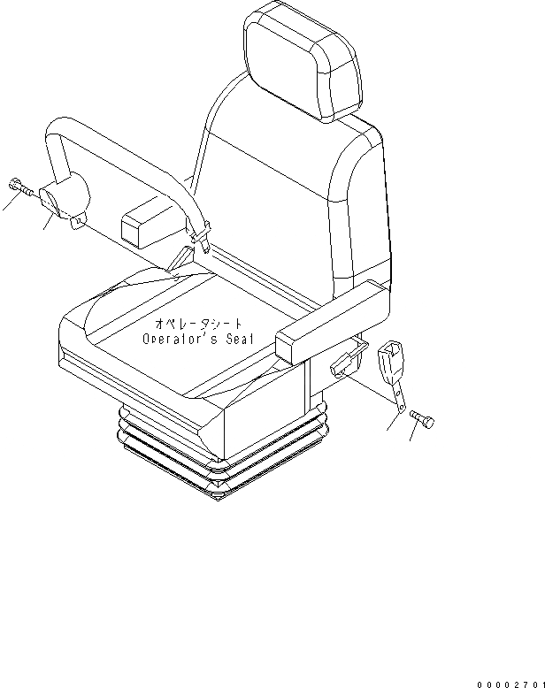 Схема запчастей Komatsu WA320-5 - РЕМЕНЬ БЕЗОПАСНОСТИ ( MM) (KAB) КАБИНА ОПЕРАТОРА И СИСТЕМА УПРАВЛЕНИЯ