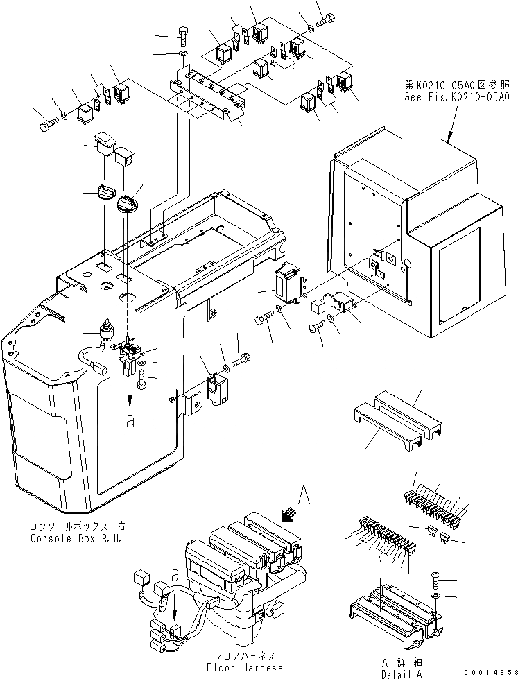 Схема запчастей Komatsu WA320-5 - ПОЛ (ЭЛЕКТРИКА) КАБИНА ОПЕРАТОРА И СИСТЕМА УПРАВЛЕНИЯ