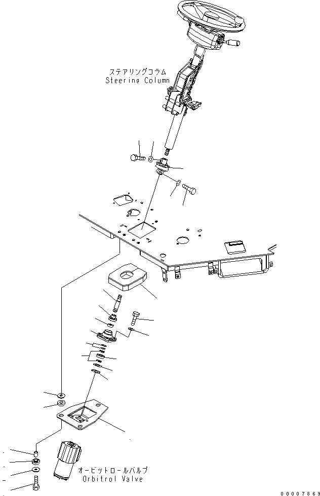 Схема запчастей Komatsu WA320-5 - РУЛЕВОЕ КОЛЕСО (КЛАПАН КРЕПЛЕНИЕ) КАБИНА ОПЕРАТОРА И СИСТЕМА УПРАВЛЕНИЯ