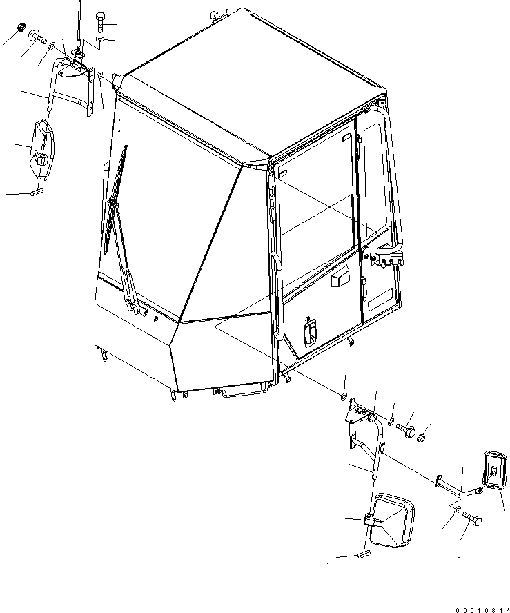 Схема запчастей Komatsu WA320-5 - MIRROR ЧАСТИ КОРПУСА