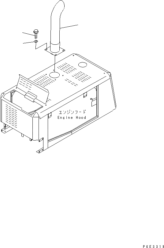 Схема запчастей Komatsu WA320-3CS - ВЫХЛОПНАЯ ТРУБА КОМПОНЕНТЫ ДВИГАТЕЛЯ
