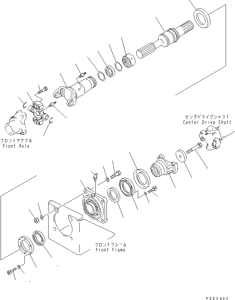 Схема запчастей Komatsu WA320-3CS - ВЕДУЩ. ВАЛ (ПЕРЕДН.) ТРАНСМИССИЯ
