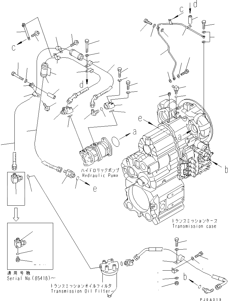 Схема запчастей Komatsu WA320-3CS - ТРАНСМИССИЯ (НАСОС ТРАНСМИССИИ И ТРУБЫ) (/) ТРАНСМИССИЯ