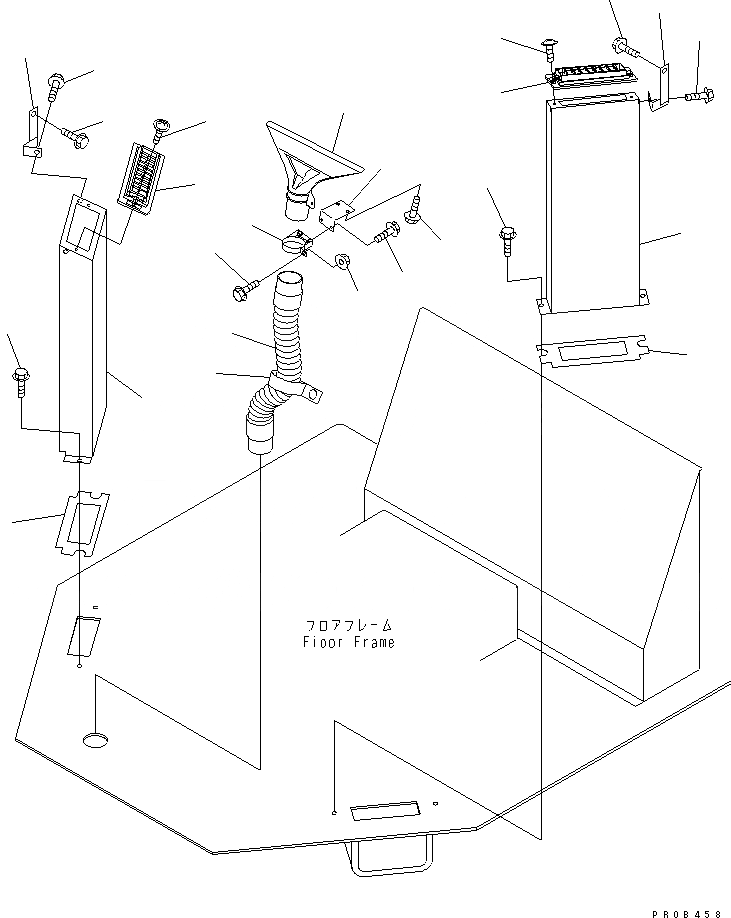 Схема запчастей Komatsu WA320-3CS - ВОЗДУХОВОДЫ(АНТИОБЛЕДЕНИТЕЛЬ) КАБИНА ОПЕРАТОРА И СИСТЕМА УПРАВЛЕНИЯ