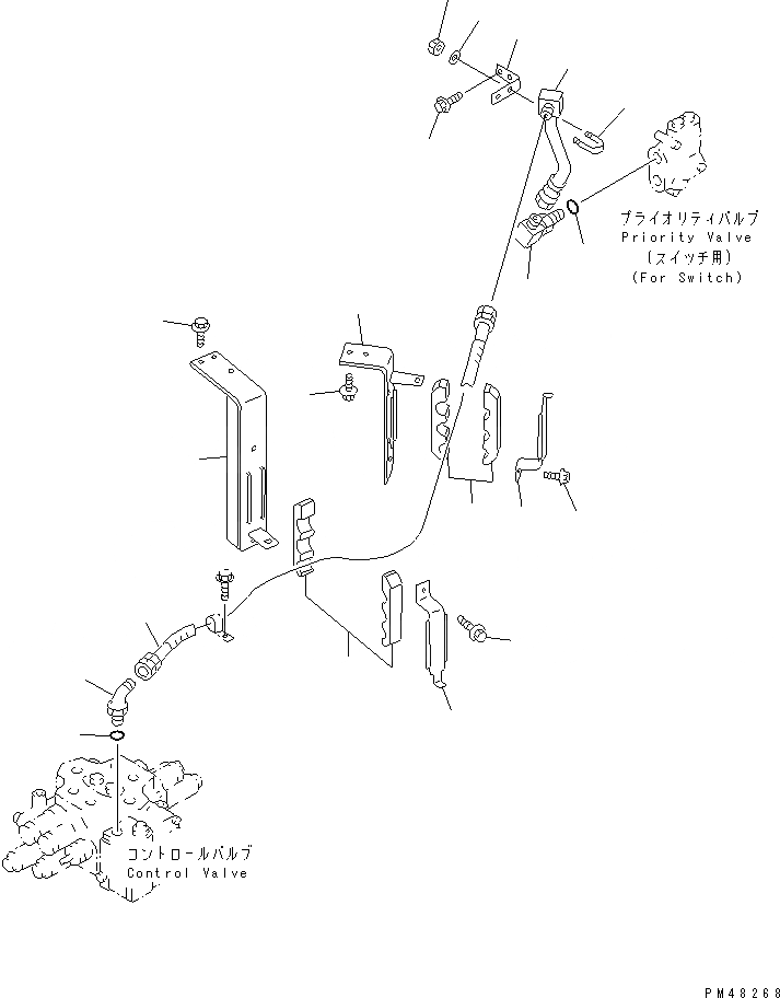 Схема запчастей Komatsu WA320-3 - ГИДРОЛИНИЯ (ЛИНИЯ ПЕРЕКЛЮЧАЮЩИЙ НАСОС - ОТСЕКАЮЩ. КЛАПАН) (/)(№-) РУЛЕВ. УПРАВЛЕНИЕ И СИСТЕМА УПРАВЛЕНИЯ