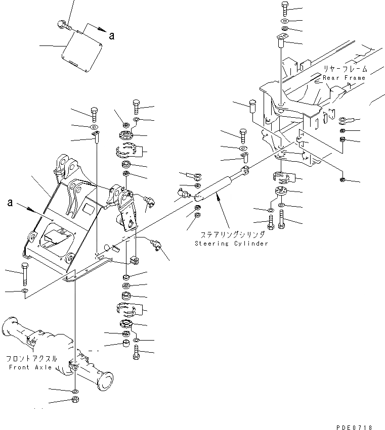 Схема запчастей Komatsu WA320-3 - ПЕРЕДН. РАМА (С АВТОМАТИЧ. СМАЗКОЙ СИСТЕМА)(№-) РАМА И ЧАСТИ КОРПУСА