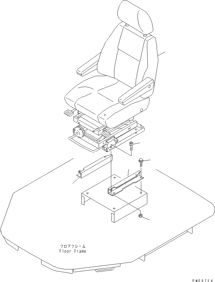 Схема запчастей Komatsu WA320-3 - СИДЕНЬЕ ОПЕРАТОРА (С ПОДВЕСКА) (ТКАНЬ ТИП)(№-) РАМА И ЧАСТИ КОРПУСА