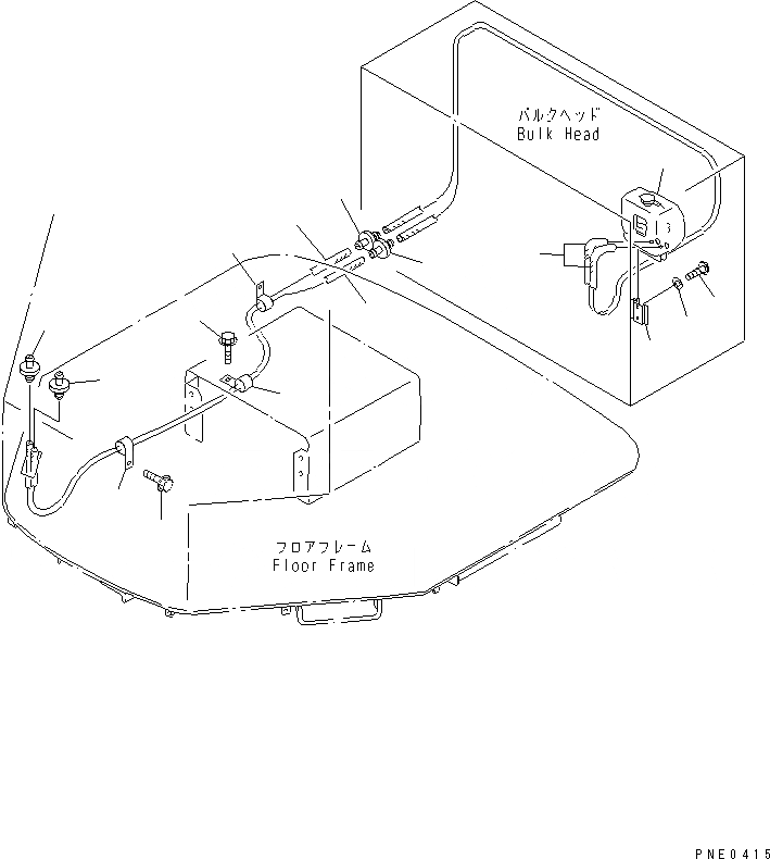 Схема запчастей Komatsu WA320-3 - ОМЫВАТЕЛЬ БАК(№-) РАМА И ЧАСТИ КОРПУСА