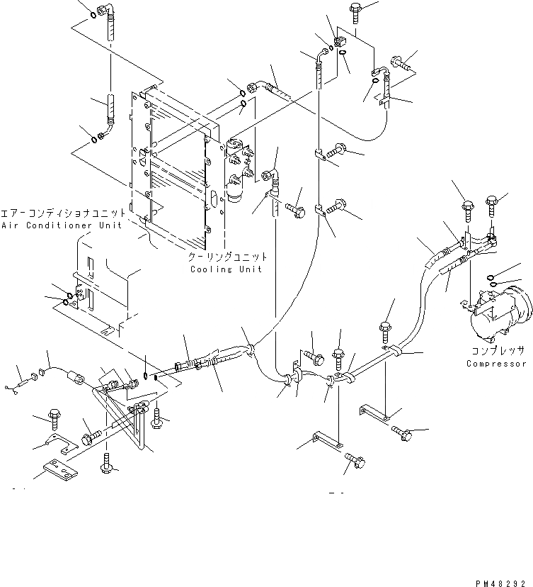 Схема запчастей Komatsu WA320-3 - КОМПОНЕНТЫ КОНДИЦИОНЕРА (/8) (ЛИНИЯ КОМПРЕССОРА)(№-) РАМА И ЧАСТИ КОРПУСА