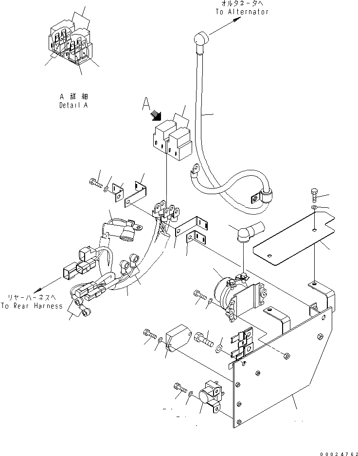 Схема запчастей Komatsu WA320-5 - ЗАДН. Э/ПРОВОДКА (/) (РЕЛЕ¤ ПРЕДОХРАНИТЕЛЬ И SUB Э/ПРОВОДКА) ЭЛЕКТРИКА