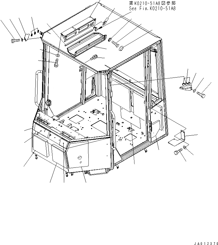 Схема запчастей Komatsu WA320-5 - КАБИНА ROPS (ЩИТКИ¤ COVER) (ДЛЯ КРОМЕ ЯПОН.) (С DEFOGGER СТЕКЛА ОКНА¤ ЗАДН.) КАБИНА ОПЕРАТОРА И СИСТЕМА УПРАВЛЕНИЯ