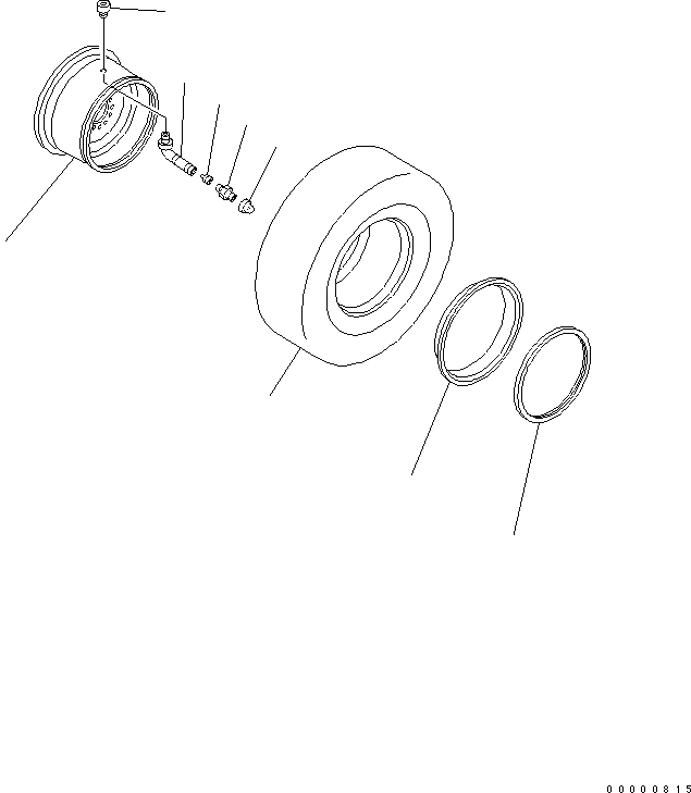 Схема запчастей Komatsu WA320-5 - ШИНЫ И ОБОД КОЛЕСА (.--ONE STAR PR-L¤ ТРУБКА LESS) ПОДВЕСКА И КОЛЕСА