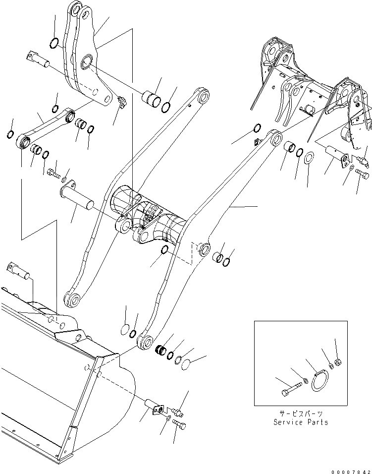 Схема запчастей Komatsu WA320-5 - РУКОЯТЬ И BELL CRANK(№-) РАБОЧЕЕ ОБОРУДОВАНИЕ