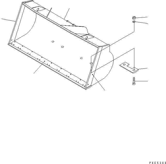 Схема запчастей Komatsu WA320-5 - КОВШ .M (С РЕЖУЩ. КРОМКОЙ НА БОЛТАХ .M) РАБОЧЕЕ ОБОРУДОВАНИЕ