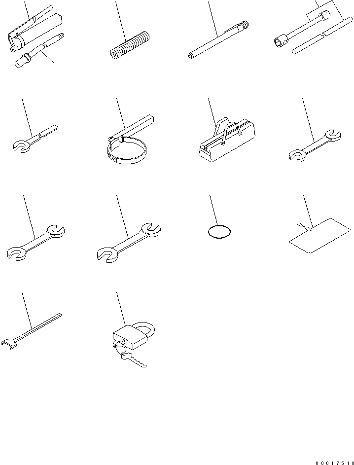 Схема запчастей Komatsu WA320-5 - ИНСТРУМЕНТ (С БЛОКИР.) (ДЛЯ КРОМЕ ЯПОН.)(№-) АКСЕССУАРЫ И ИНСТРУМЕНТ
