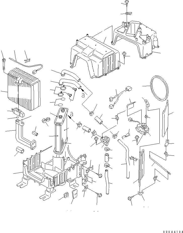 Схема запчастей Komatsu WA320-5 - БЛОК КОНДИЦИОНЕРА (/) ОХЛАЖД-Е (ВНУТР. ЧАСТИ) ОСНОВН. КОМПОНЕНТЫ И РЕМКОМПЛЕКТЫ