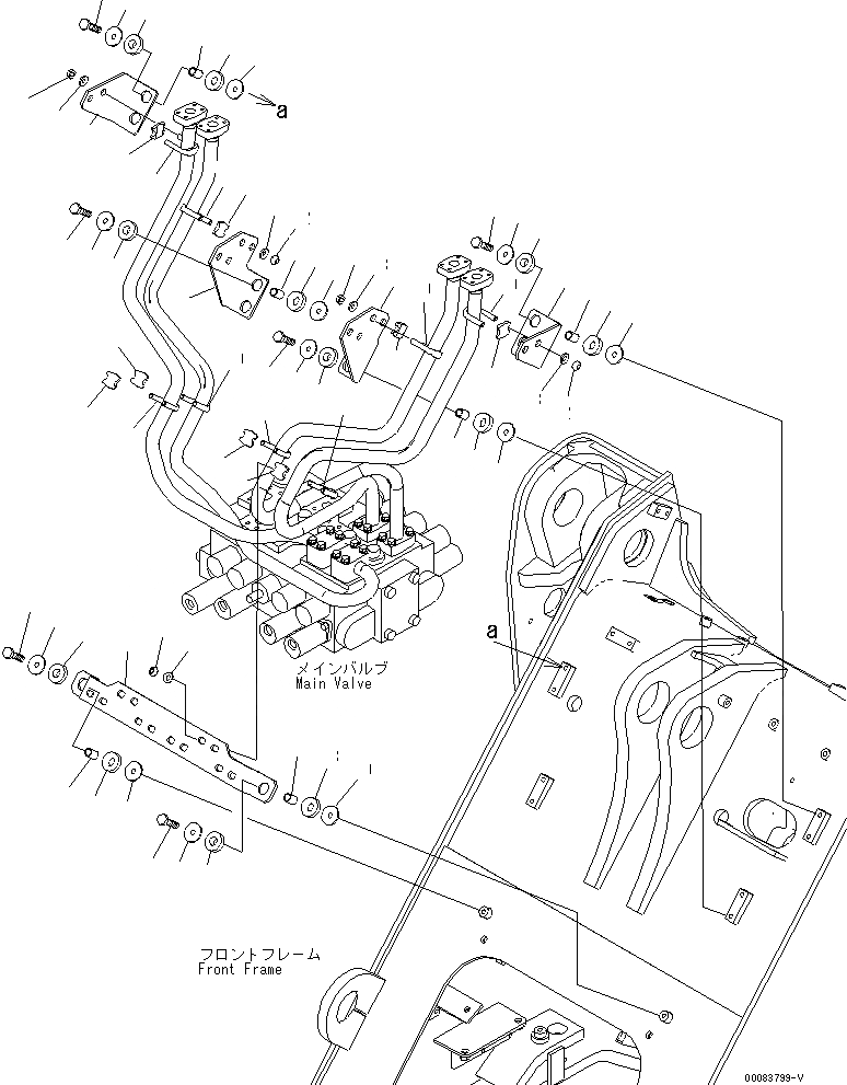 Схема запчастей Komatsu WA320-6 - ГИДРОЛИНИЯ (ЭЛЕМЕНТЫ КРЕПЛЕНИЯ) (ДЛЯ 4-Х СЕКЦИОНН. КЛАПАН)(№7-) ГИДРАВЛИКА