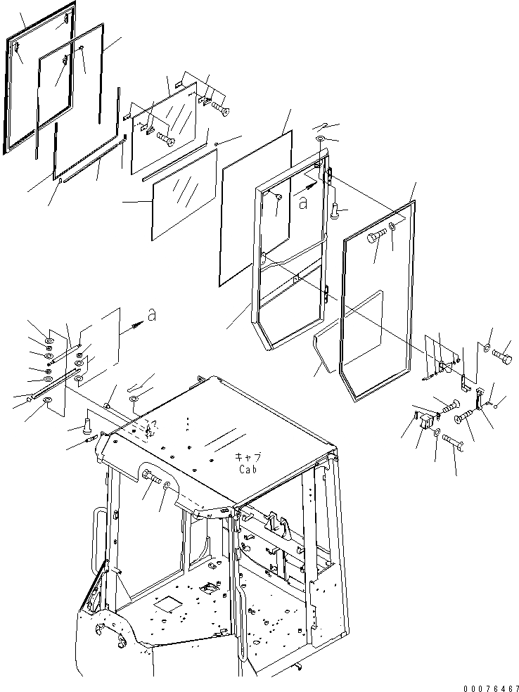 Схема запчастей Komatsu WA320-6 - КАБИНА ROPS (ДВЕРЬ) (ПРАВ.) (ДЛЯ КРОМЕ ЯПОН.)(№77-) КАБИНА ОПЕРАТОРА И СИСТЕМА УПРАВЛЕНИЯ