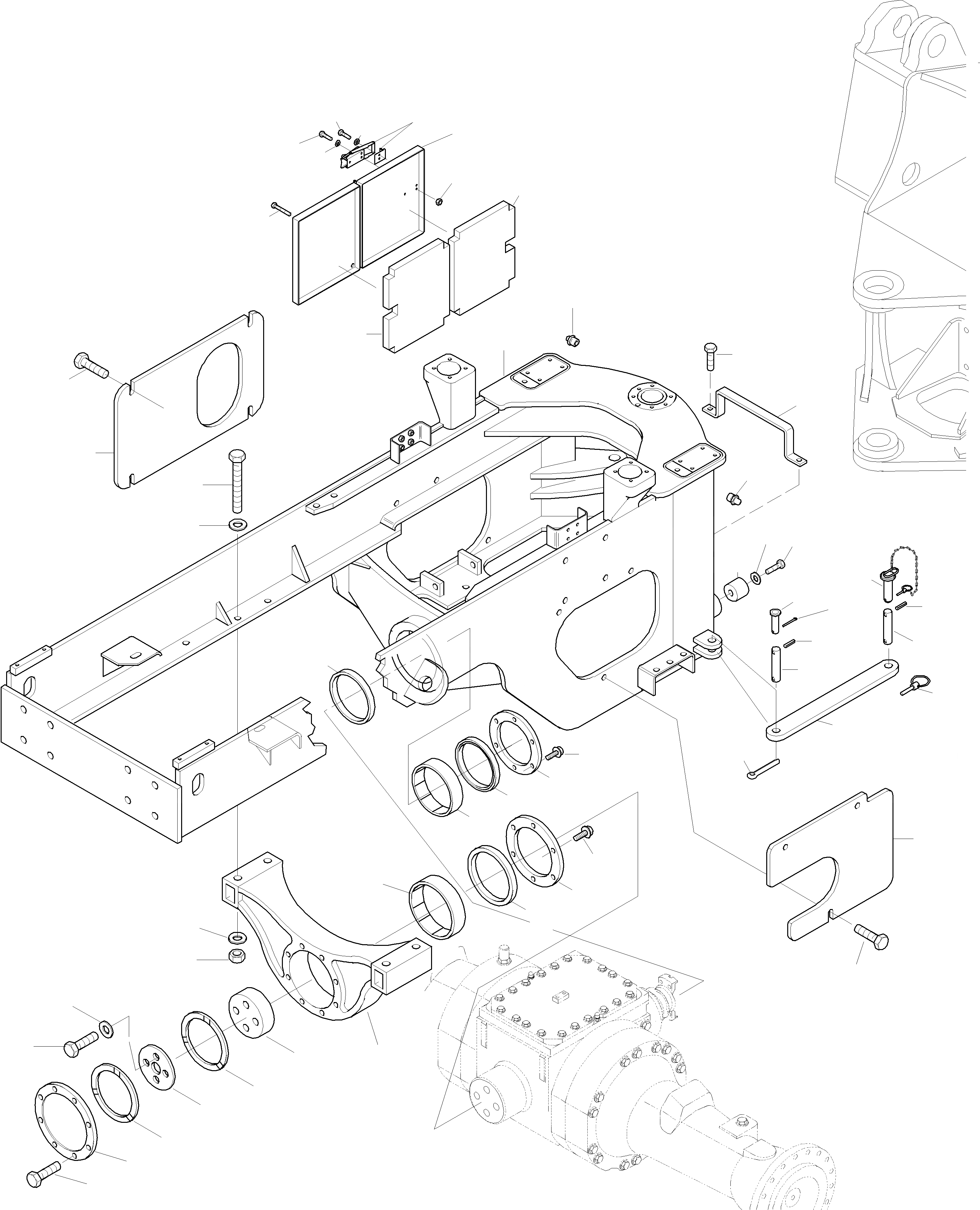 Схема запчастей Komatsu WA320-3 - ЗАДН. РАМА РАМА