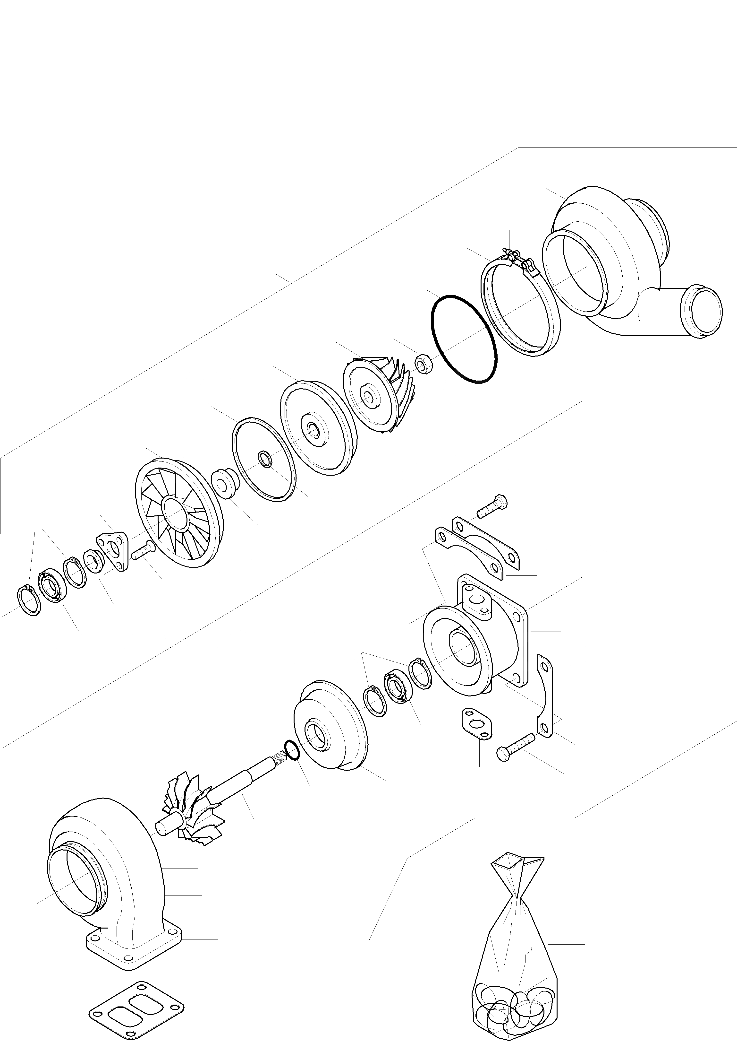 Схема запчастей Komatsu WA320-3 - ТУРБОНАГНЕТАТЕЛЬ ТУРБОНАГНЕТАТЕЛЬ, ATTACHING ЧАСТИ