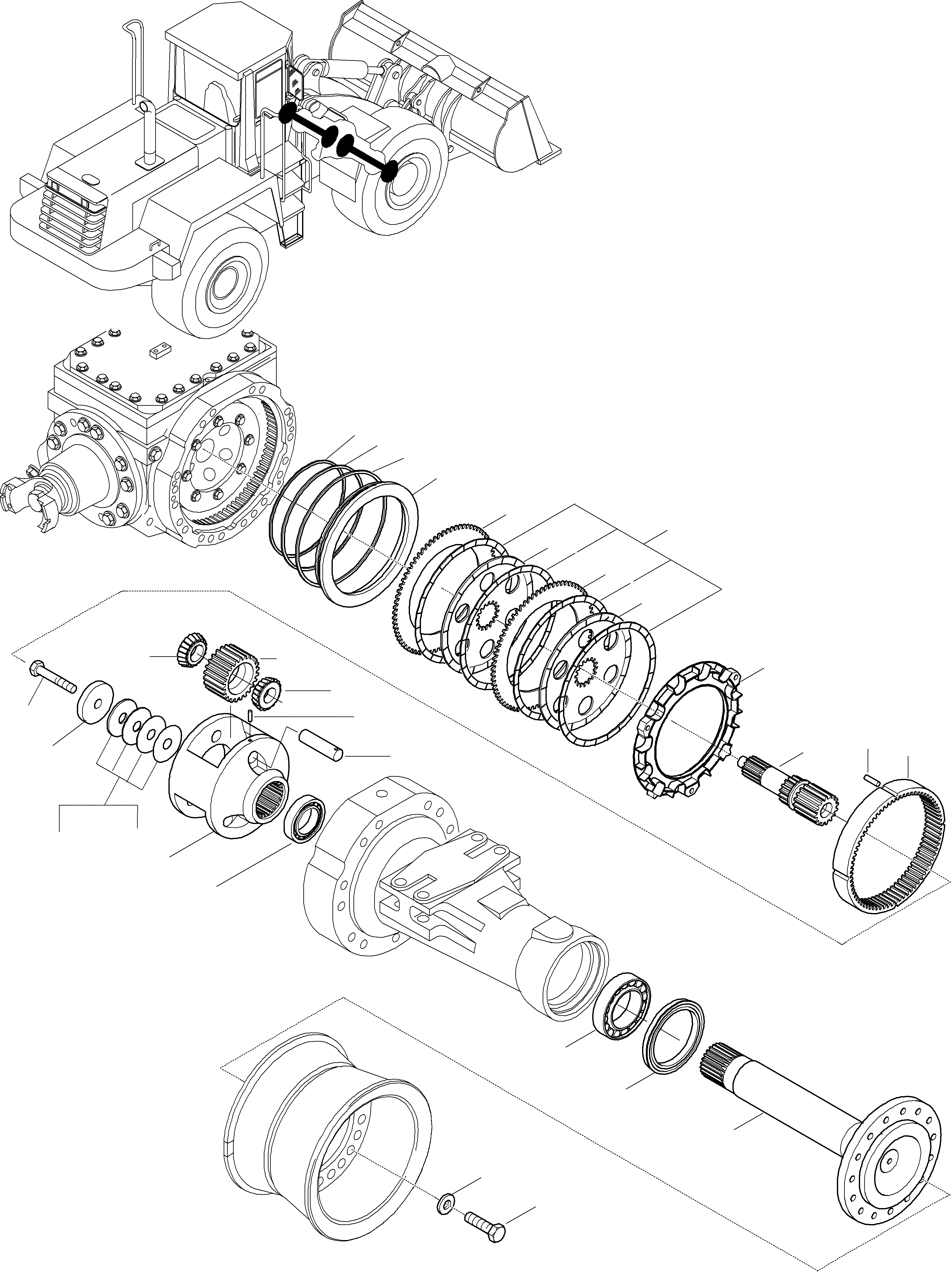 Схема запчастей Komatsu WA320-3 - PLANETARY ПРИВОД, ТОРМОЗ., ПЕРЕДНИЙ МОСТ 8 ПЕРЕДНИЙ МОСТ