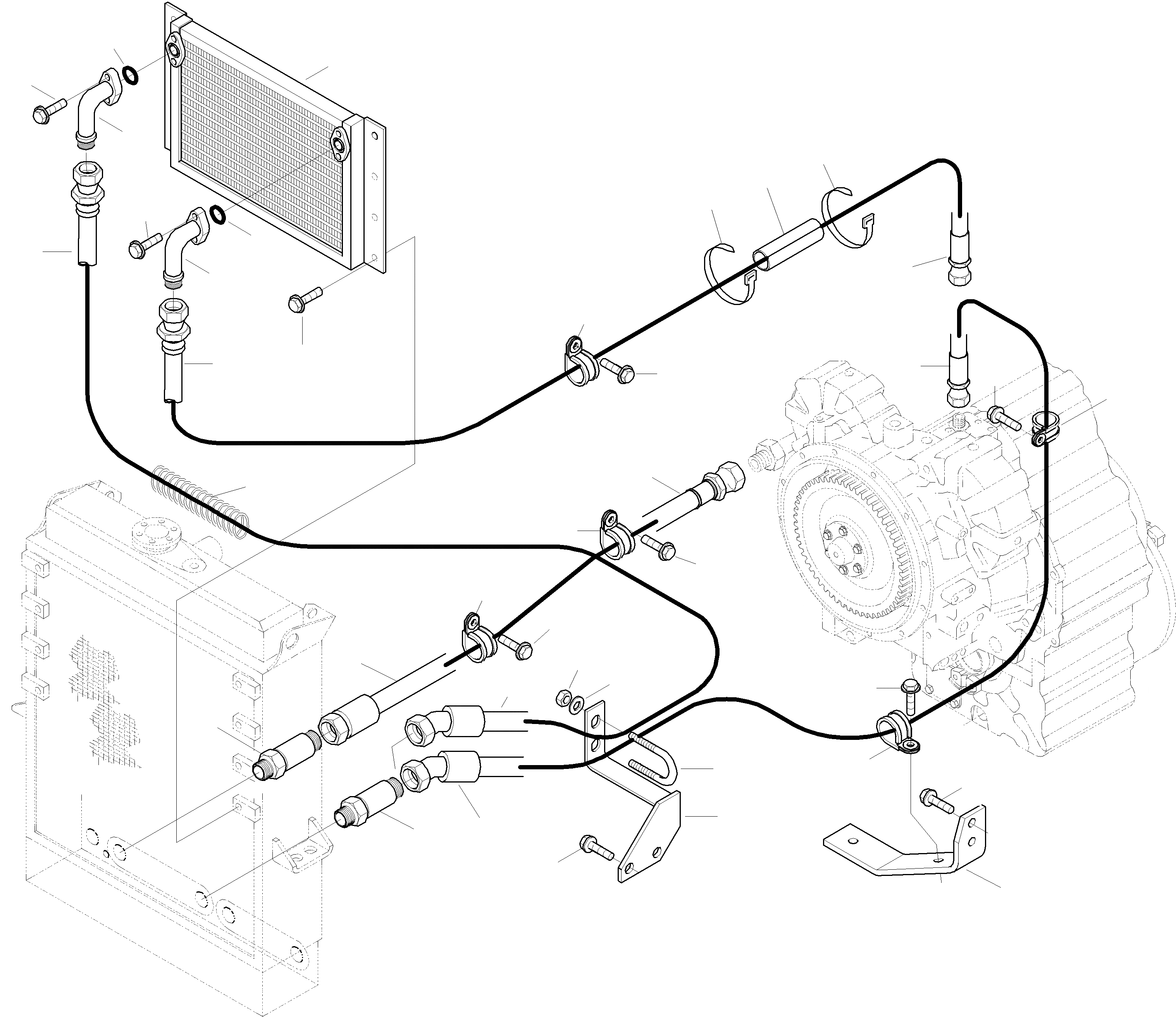 Схема запчастей Komatsu WA320-3 - ТРАНСМИССИЯ МАСЛ. ОХЛАЖД-Е СИСТЕМА ОХЛАЖДЕНИЯ