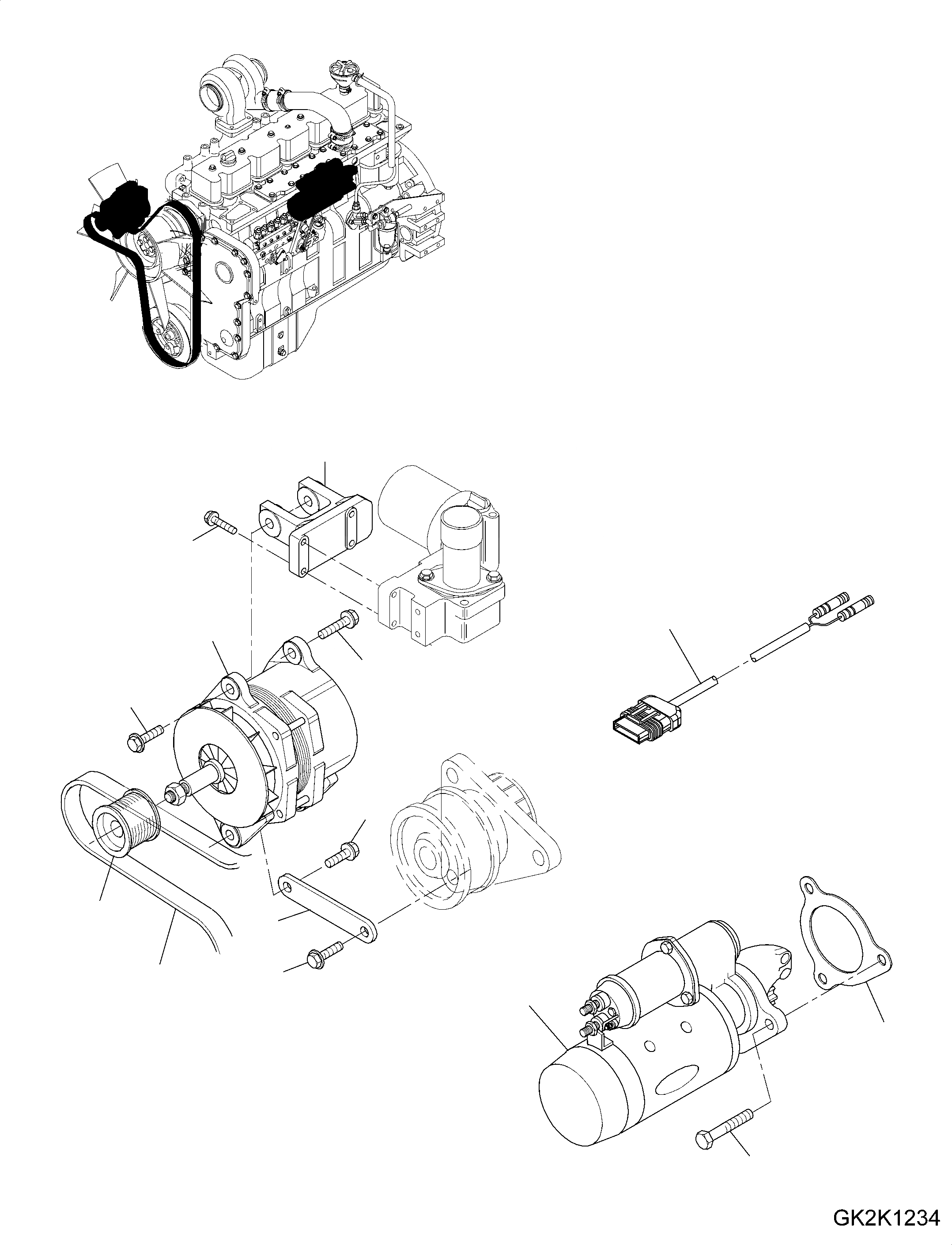 Схема запчастей Komatsu WA320-3 active - ГЕНЕРАТОР И СТАРТЕР ЭЛЕКТРИЧ. СИСТЕМА